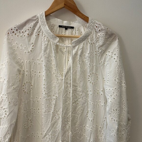 Kobi Halperin Eve Eyelet White Cotton Maxi Dress. Size XS - Picture 7 of 10